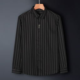 湯河之家 2019秋季新款長袖襯衫男青年時(shí)尚修身精品刺繡條紋襯衣男裝c