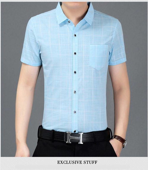 湯河之家 2020短袖襯衫爸爸裝男士夏季格子襯衣 郵樂網(wǎng)