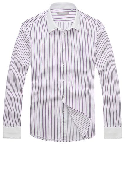 供應(yīng)某知名品牌男裝剪標(biāo)時尚男士商務(wù)休閑條紋長袖襯衣HNHD1C047/055C