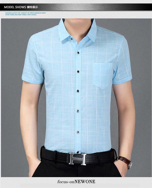 湯河之家 2020短袖襯衫爸爸裝男士夏季格子襯衣 郵樂網(wǎng)