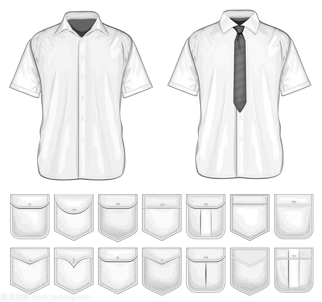 襯衫口袋設(shè)計(jì)的藝術(shù) 從實(shí)用到裝飾的矢量合集