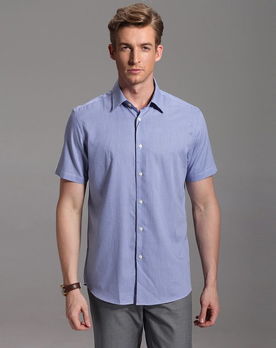 艾里托純棉商務(wù)休閑藍(lán)色條紋短袖襯衫評(píng)測(cè) 一件值得入手的夏季通勤單品